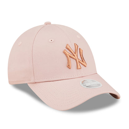 Gorra de béisbol 9FORTY MLB Metallic Logo New York Yankees de New Era - Rosa-Oro Rosa