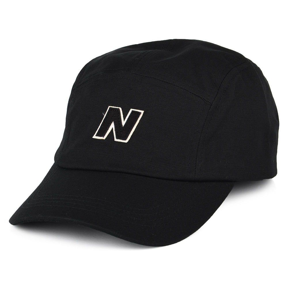 Gorra 5 paneles Block N de sarga de algodón de New Balance - Negro