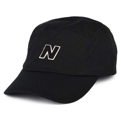 Gorra 5 paneles Block N de sarga de algodón de New Balance - Negro