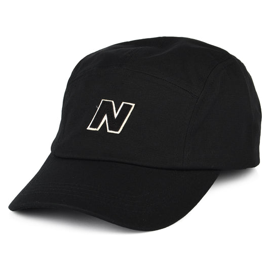 Gorra 5 paneles Block N de sarga de algodón de New Balance - Negro