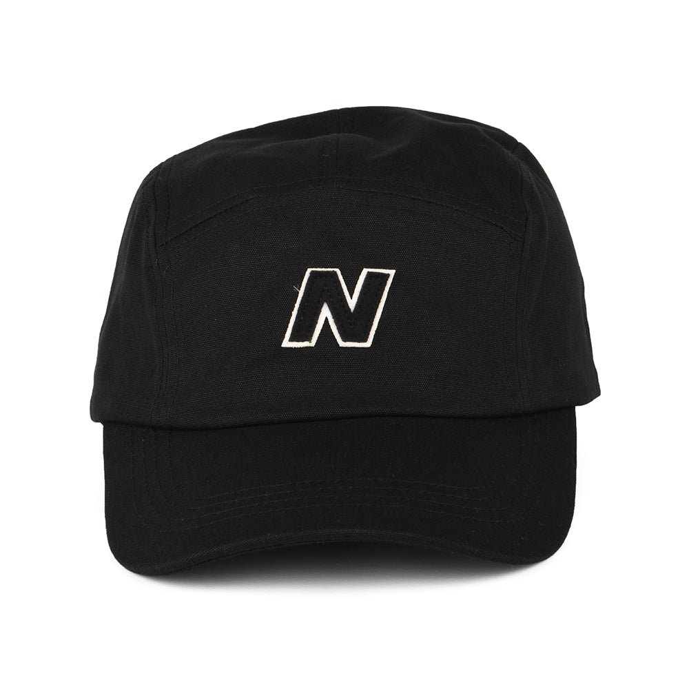 Gorra 5 paneles Block N de sarga de algodón de New Balance - Negro