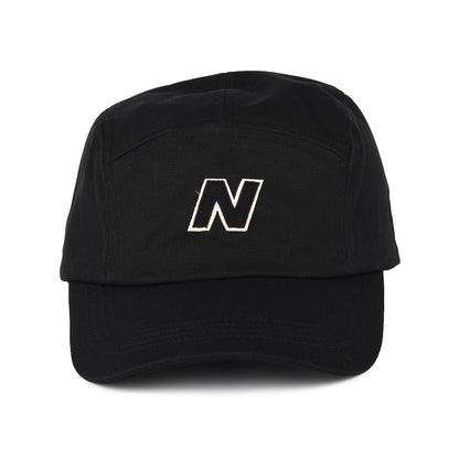 Gorra 5 paneles Block N de sarga de algodón de New Balance - Negro