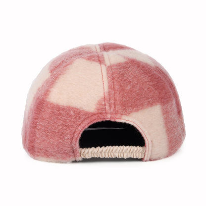 Gorra de béisbol Invierno de mezcla de lana a cuadros de Seeberger - Rosa-Blanco Roto
