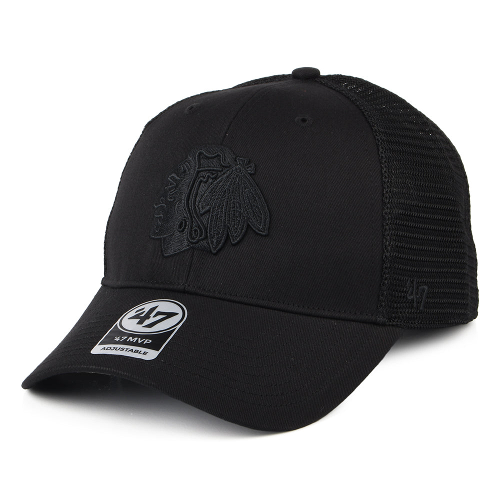 Gorra Trucker NHL Branson MVP Chicago Blackhawks de 47 Brand - Negro sobre Negro
