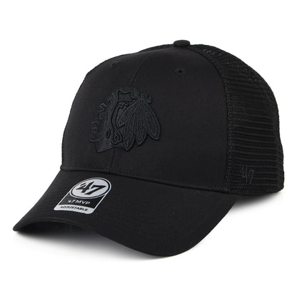 Gorra Trucker NHL Branson MVP Chicago Blackhawks de 47 Brand - Negro sobre Negro