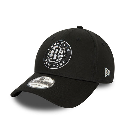 Gorra de béisbol 9FORTY NBA Infill Brooklyn Nets de New Era - Negro-Gris
