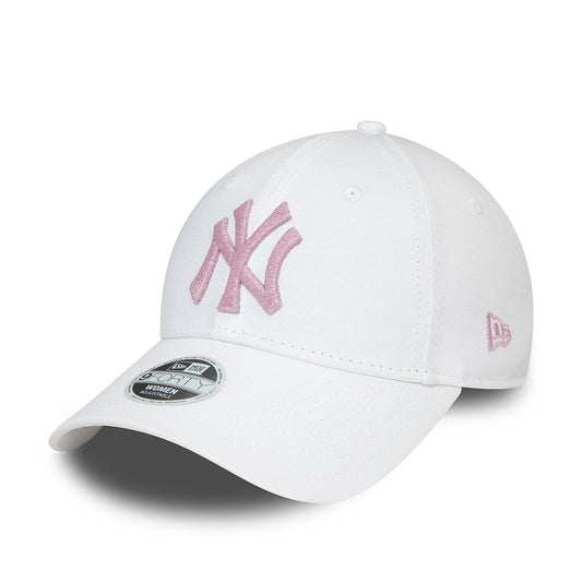 Gorra de béisbol 9FORTY MLB Metallic Logo New York Yankees de New Era - Blanco-Rosa