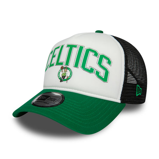 Gorra Trucker A-Frame NBA Retro Boston Celtics de New Era - Blanco-Verde-Negro