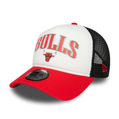Gorra Trucker A-Frame NBA Retro Chicago Bulls de New Era - Blanco-Rojo-Negro