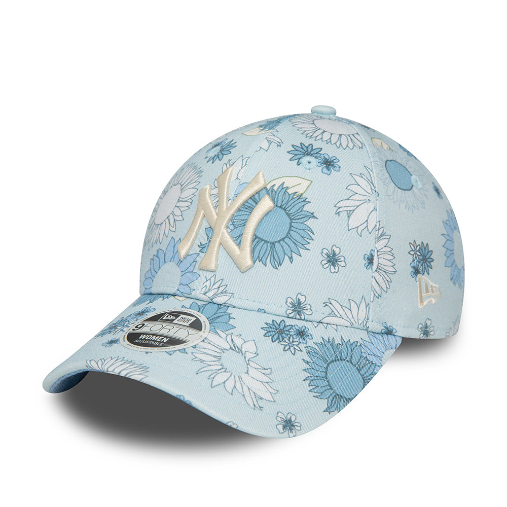 Gorra de béisbol mujeres 9FORTY MLB Floral AOP New York Yankees de New Era - Azul Claro