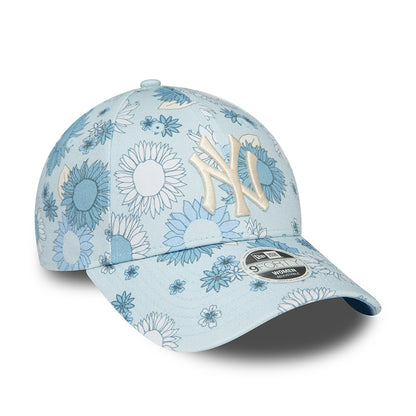 Gorra de béisbol mujeres 9FORTY MLB Floral AOP New York Yankees de New Era - Azul Claro