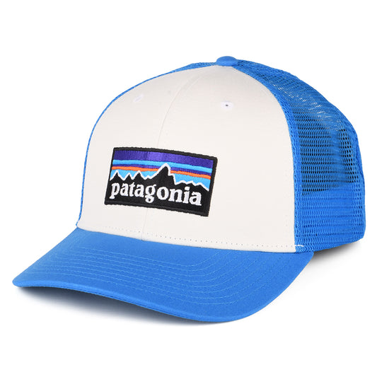 Gorra Trucker P-6 Logo de algodón orgánico de Patagonia - Blanco Roto-Azul