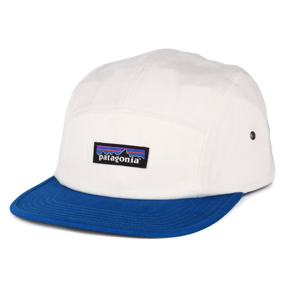 Gorra 5 paneles P-6 Label Maclure de algodón orgánico de Patagonia - Crema-Azul