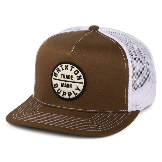 Gorra de camionero Oath MP de Brixton - Marrón-Blanco