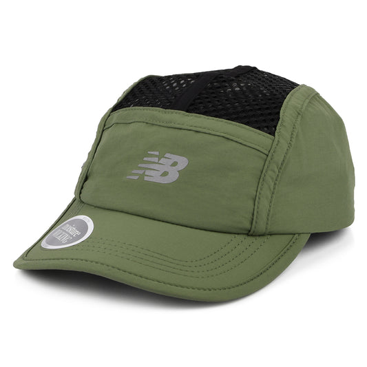 Gorra 5 paneles Running Stash plegable de New Balance - Oliva Oscuro