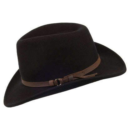 Sombrero Outback plegable de lana de Olney - Negro