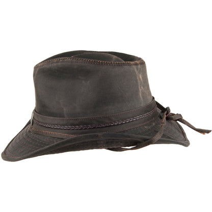 Sombrero Outback de aldogón envejecido con Insignia de Dorfman Pacific - Marrón