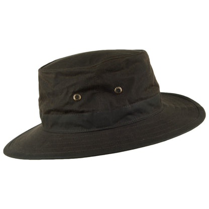Sombrero Traveller de algodón encerado de Failsworth - Verde Oliva