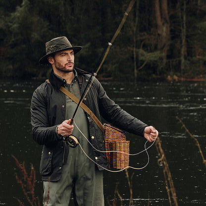 Sombrero Traveller de algodón encerado de Failsworth - Verde Oliva