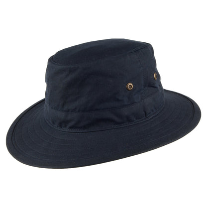 Sombrero Traveller de algodón encerado de Failsworth - Azul Marino