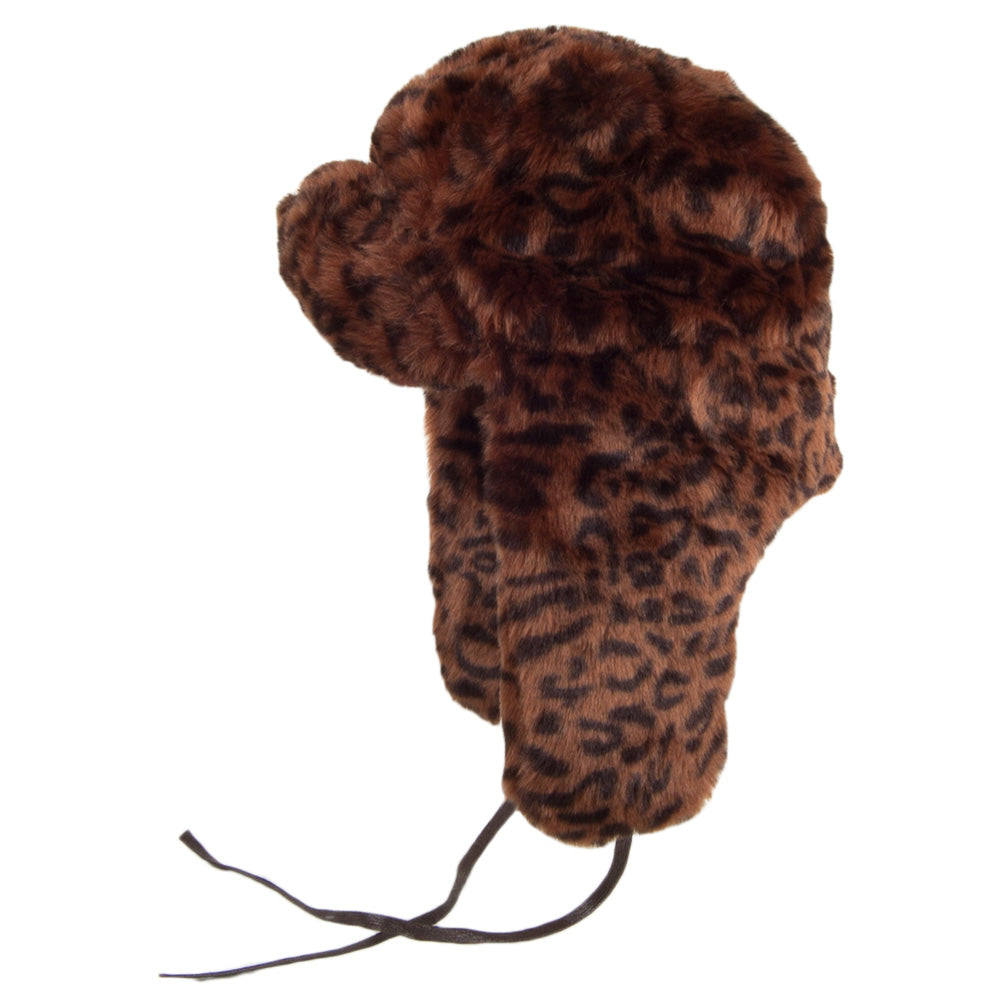 Gorro Aviador de piel sintética de Kangol - Leopardo