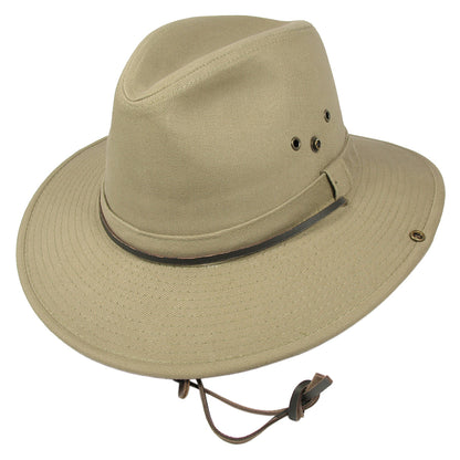 Sombrero australiano algodón cordón ajustable Dorfman-Pacific - Kaki