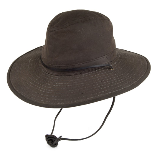 Sombrero Safari ala ancha impermeable de Dorfman-Pacific - Marrón