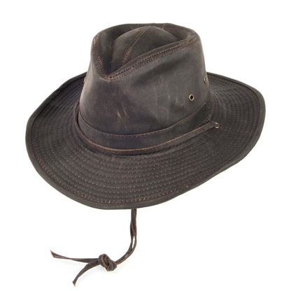 Sombrero Outback impermeable de algodón de Dorfman-Pacific - Marrón