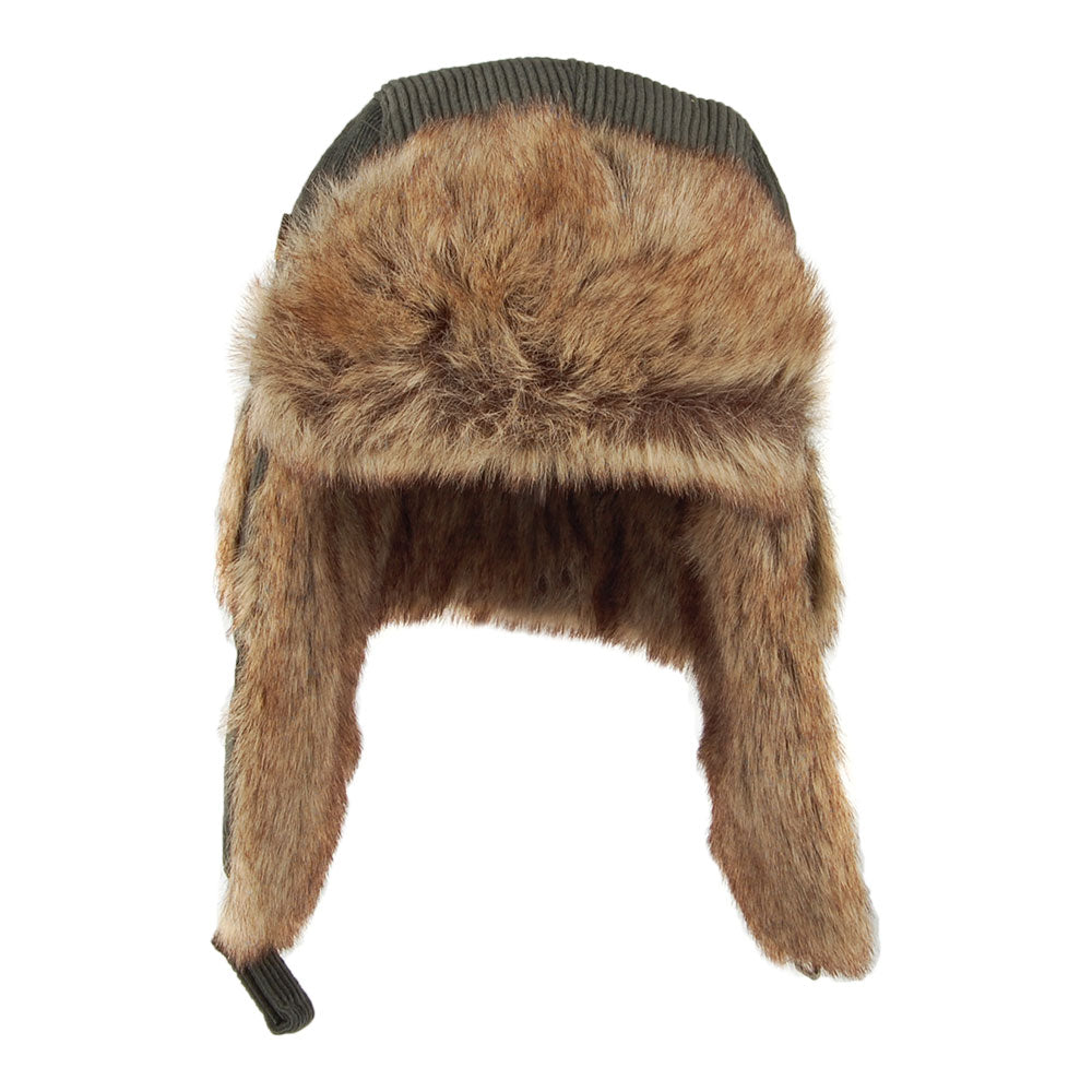 Gorro Aviador de pana Bomber de piel sintética de Barts Verde Militar