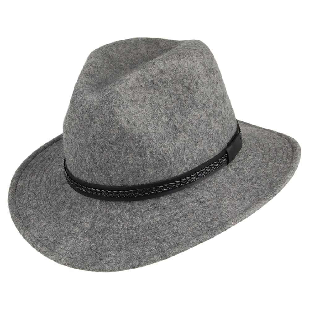 Sombrero Fedora TWF1 Montana repelente al agua de fieltro de lana de Tilley - Mezcla de grises