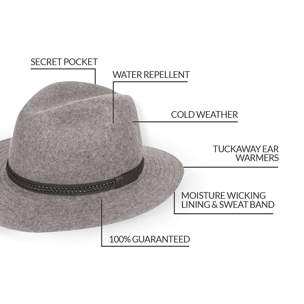 Sombrero Fedora TWF1 Montana repelente al agua de fieltro de lana de Tilley - Mezcla de grises