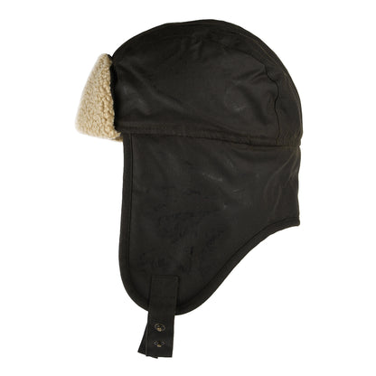 Gorro Aviador de algodón encerado de Failsworth - Verde Oliva