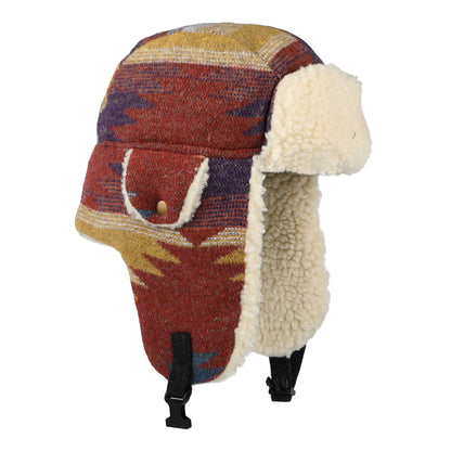 Gorro Aviador Shauna estampado azteca de Scala - Rojo Multi