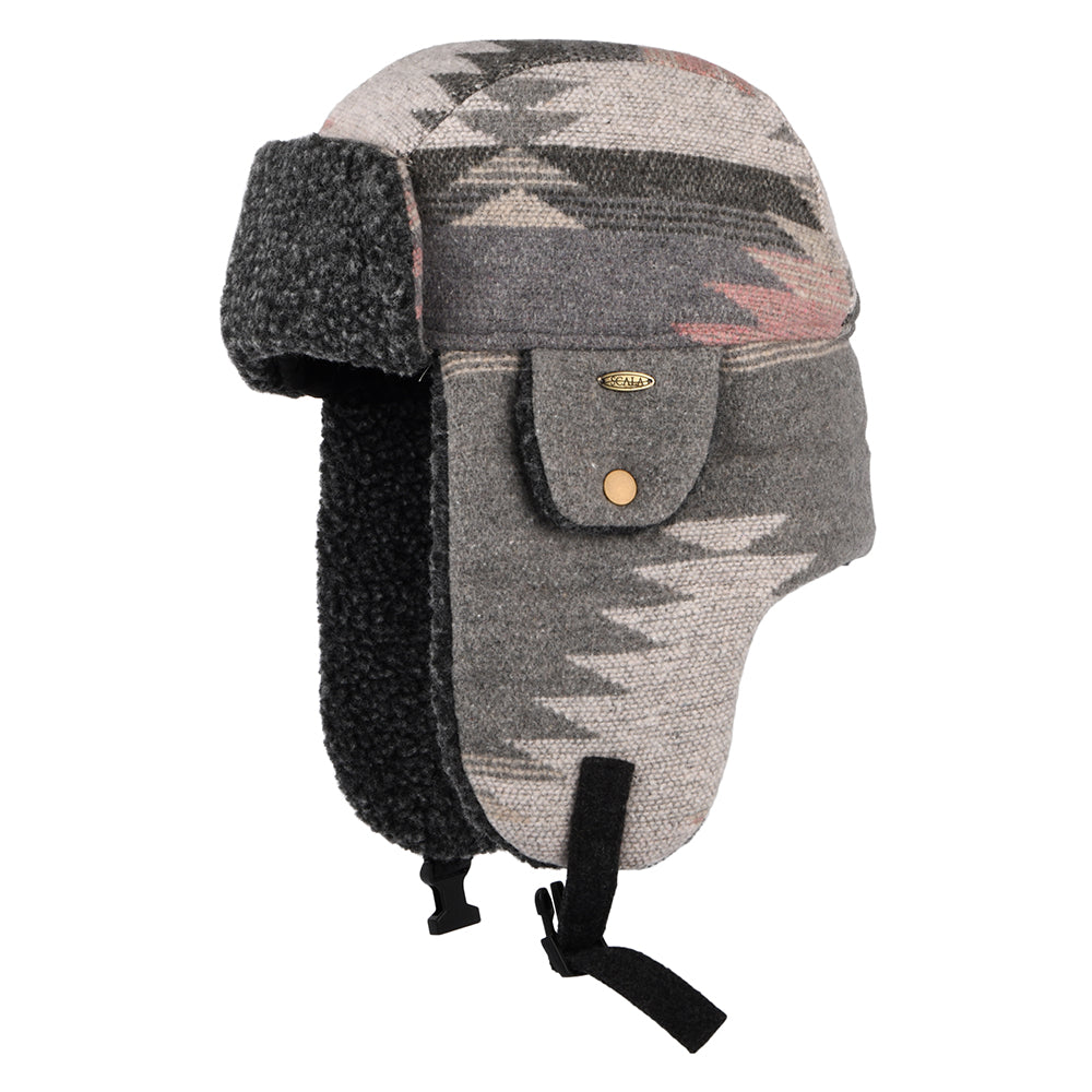 Gorro Aviador Shauna estampado azteca de Scala - Gris Multi