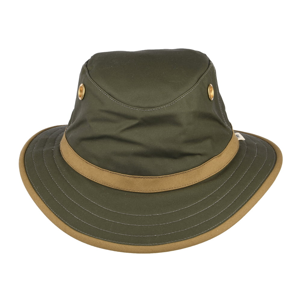 Sombrero Outback TWC7 de algodón encerado de Tilley - Verde Oliva