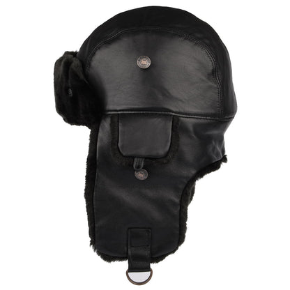 Gorro Aviador Vega de piel de Bailey - Negro