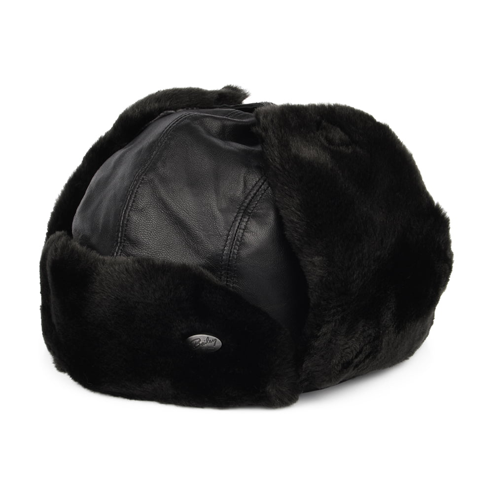 Gorro Aviador Vega de piel de Bailey - Negro