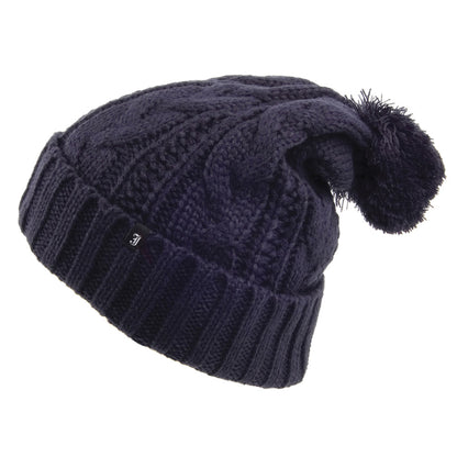 Gorro con pompón de punto cable de Jaxon & James - Azul Marino