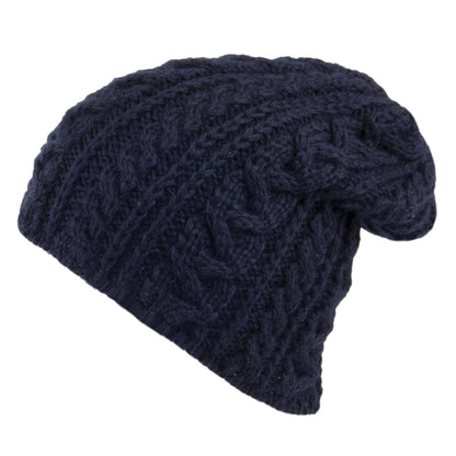 Gorro Beanie Oversized de lana inglesa de Highland 2000 - Azul Marino