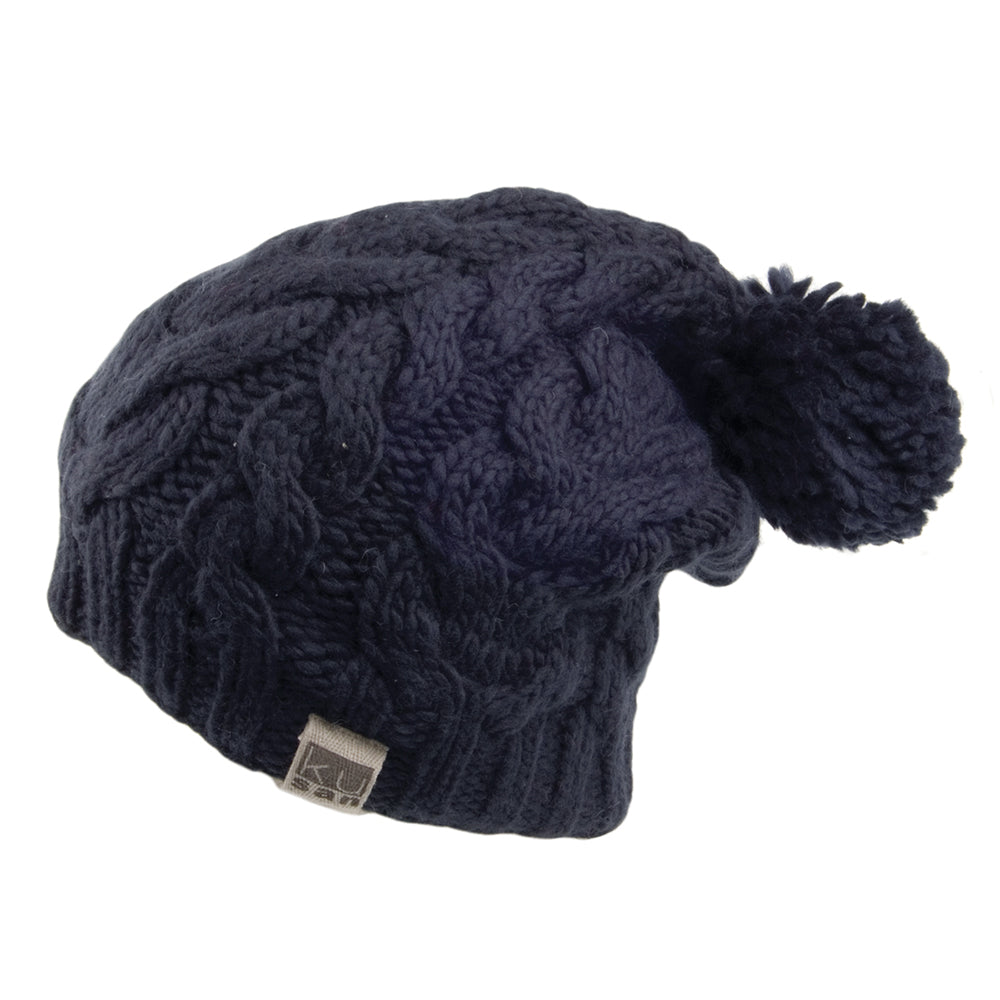 Gorro con pompón Oversized de Kusan - Azul Marino