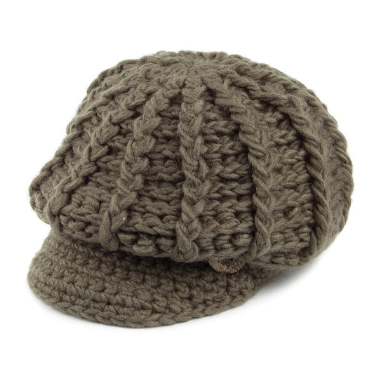Gorro Beanie con visera Letizia Crochet de Scala - Verde Oliva