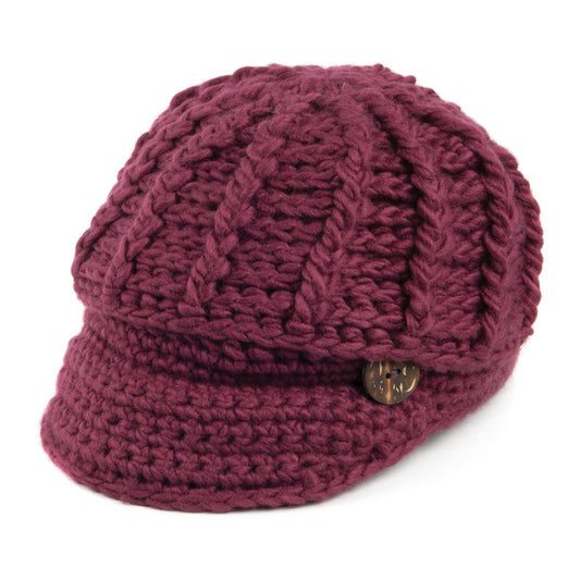 Gorro Beanie con visera Letizia Crochet de Scala - Vino