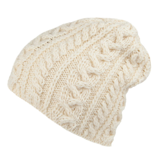 Gorro Beanie Oversized de lana inglesa de Highland 2000 - Natural