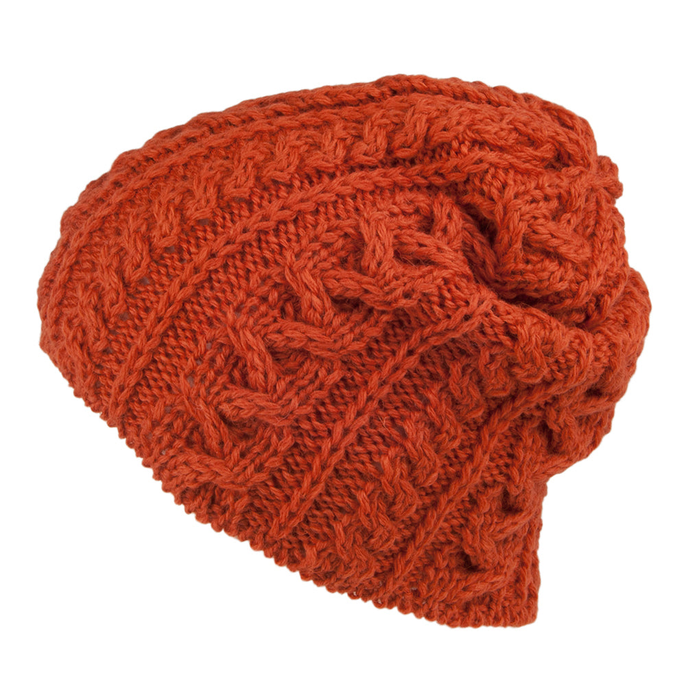 Gorro Beanie Oversized de lana inglesa de Highland 2000 - Ocre