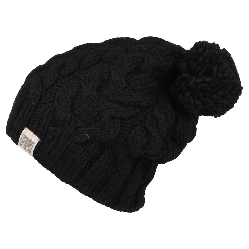 Gorro con pompón Oversized de Kusan - Negro