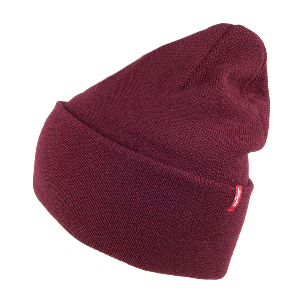 Gorro Beanie New Slouchy con etiqueta roja de Levi's - Burdeos