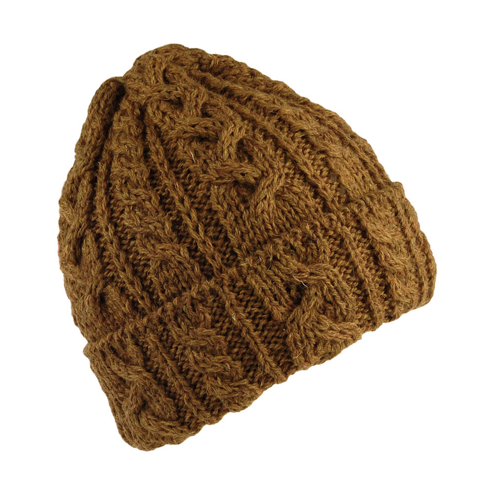 Gorro Beanie Cuffed de lana inglesa de punto cable de Highland 2000 - Tofe