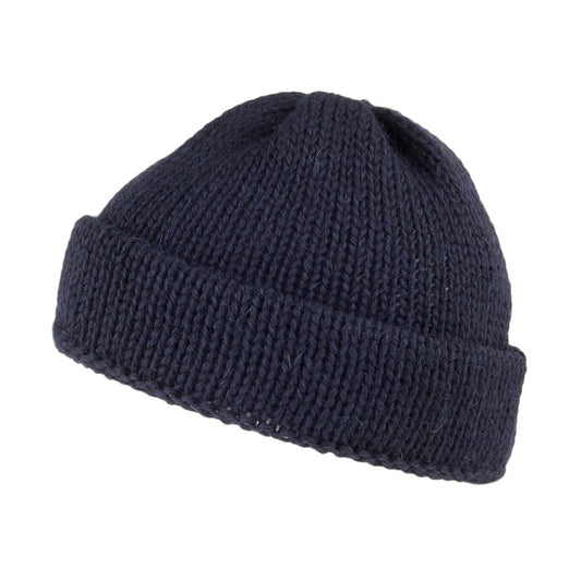 Gorro Beanie Short Fishermans de lana inglesa de Highland 2000 - Azul Marino