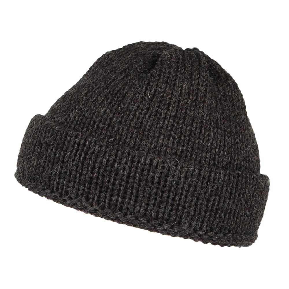 Gorro Beanie Short Fishermans de lana inglesa de Highland 2000 - Antracita