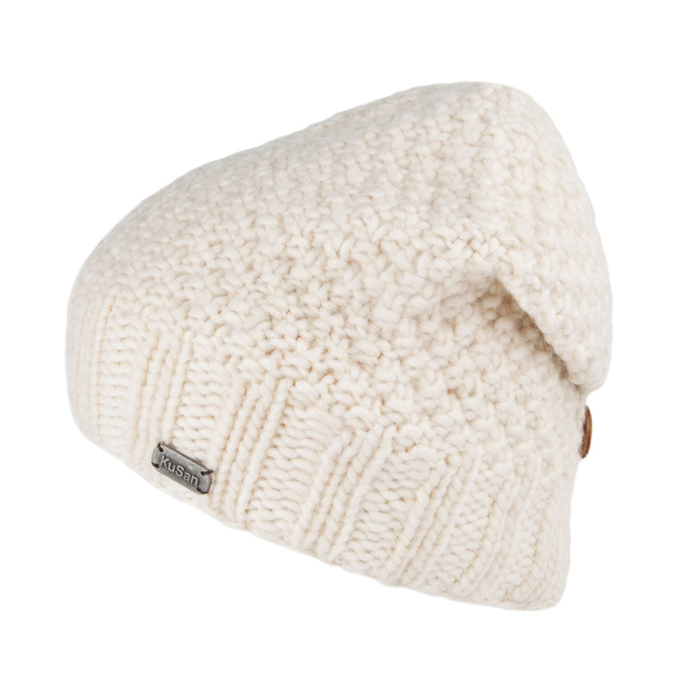Gorro Beanie con botón de Kusan - Blanco